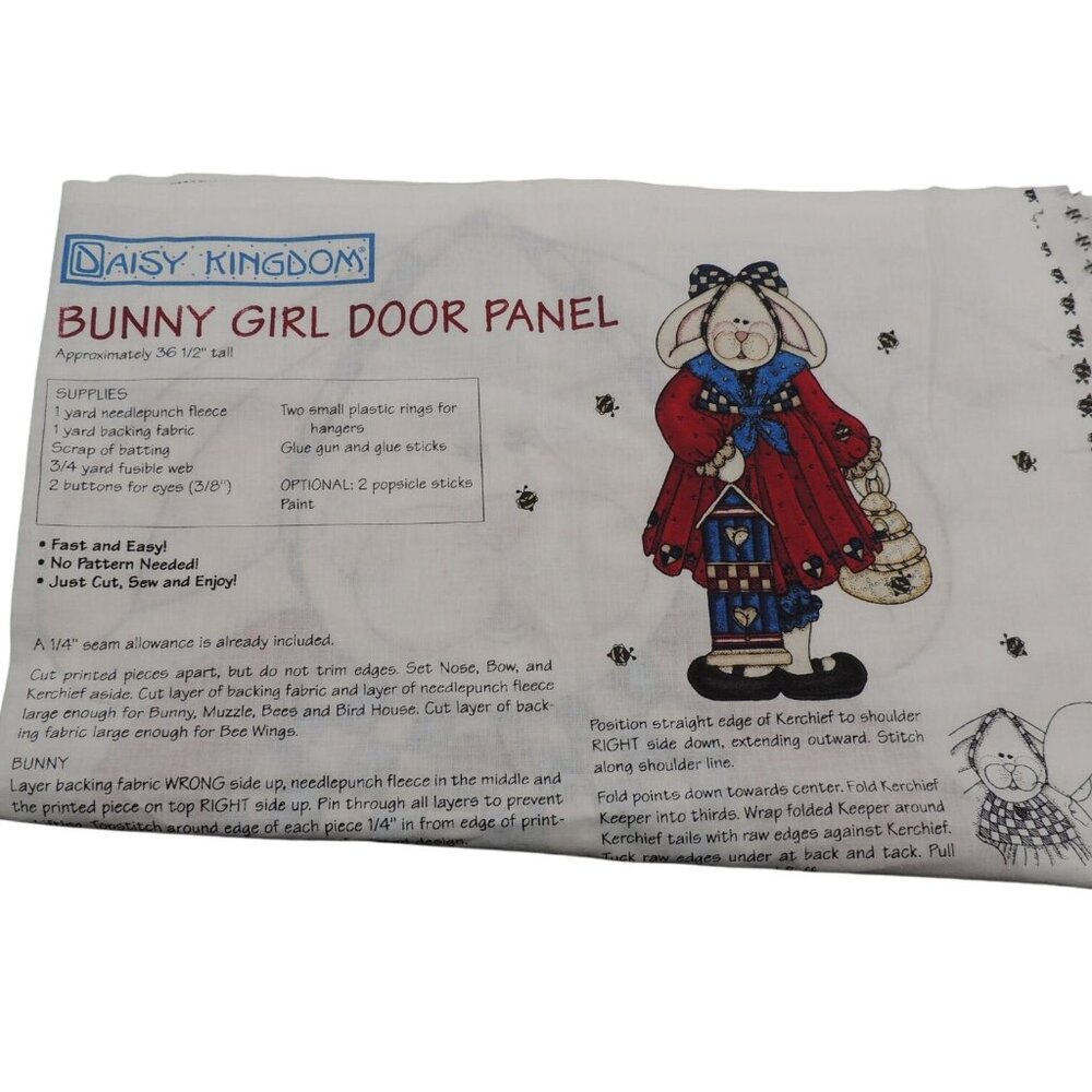 Daisy Kingdom Bunny Girl Door Panel cut and sew